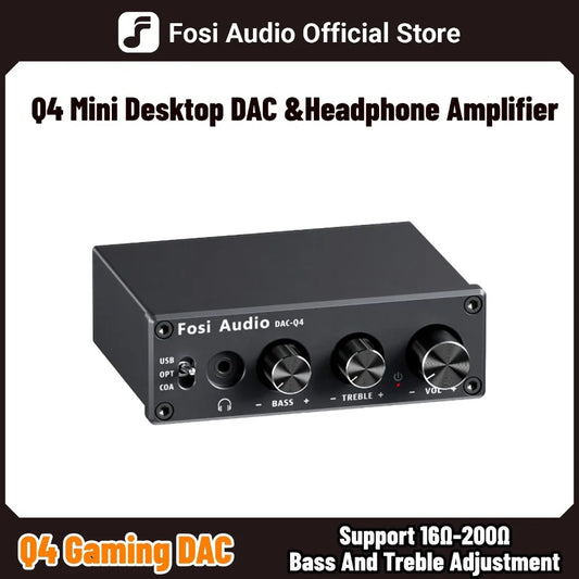 Fosi Audio Q4 Mini DAC & Headphone Amplifier – USB Audio Converter