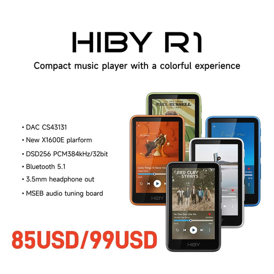HiBy R1 HiFi Audio Player – MP3 USB DAC with WiFi & Bluetooth 5.1
