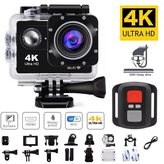 4K Action Camera – 1080P Waterproof Helmet Mini Cam