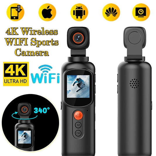 4K Wireless Sports Camera – Handheld Portable Anti-Shake Recorder